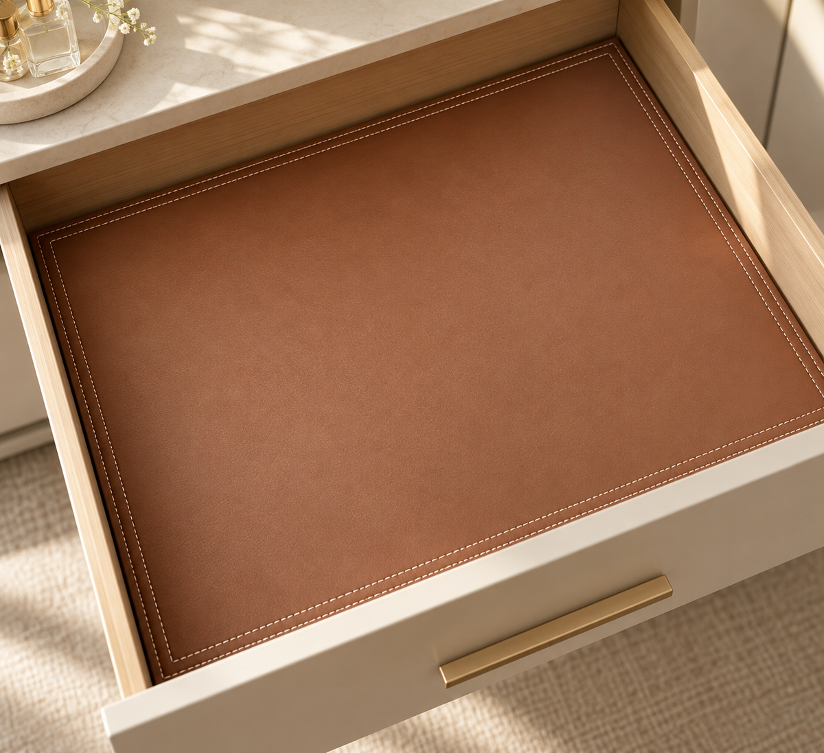Custom Faux Leather Drawer & Shelf Liner – Final Balance Payment