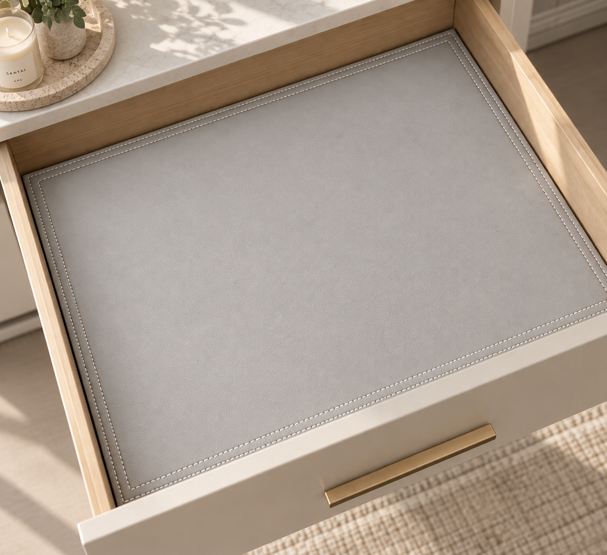 Custom Faux Leather Drawer & Shelf Liner – Final Balance Payment