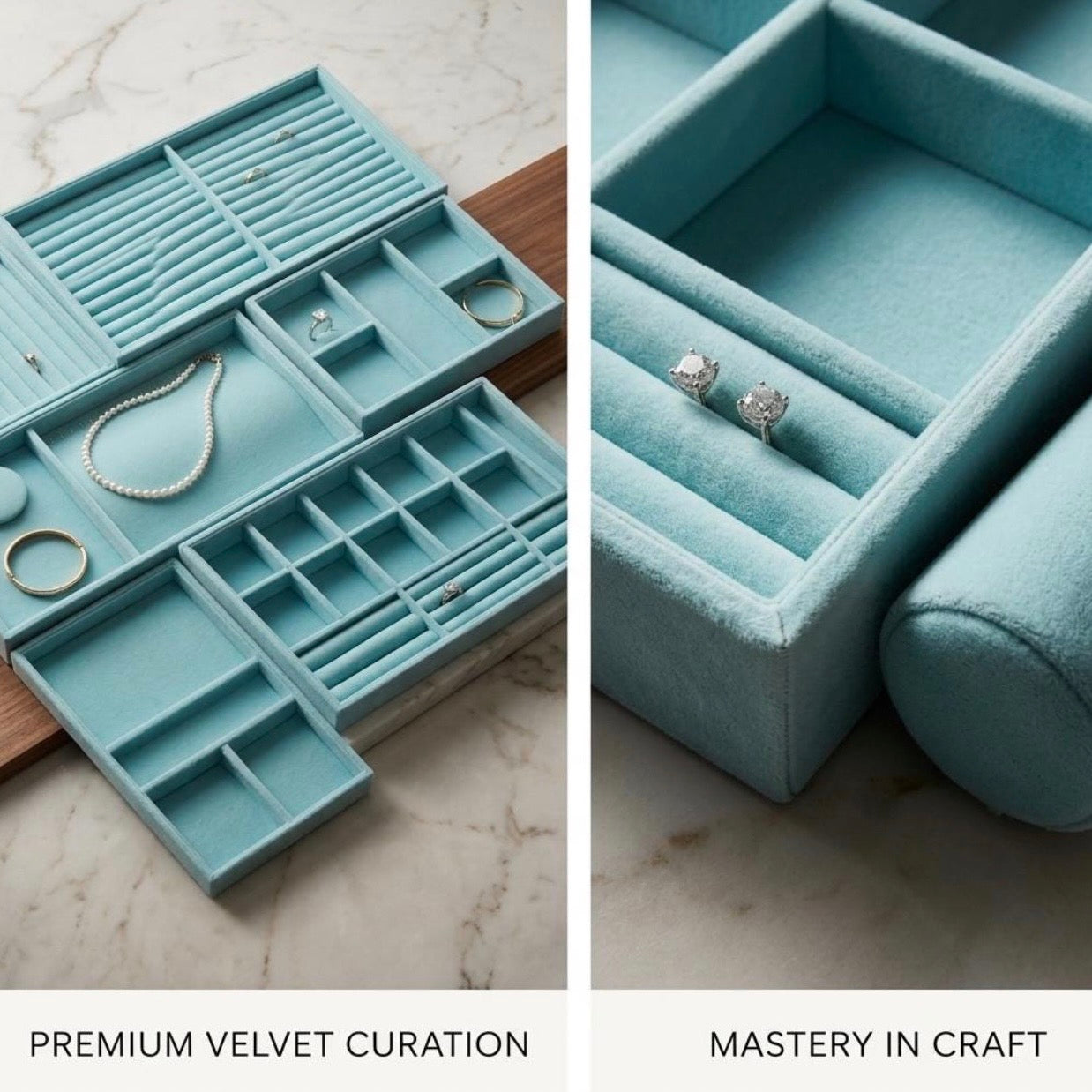 Custom Drawer Inserts | Made-to-Measure Leather or Velvet