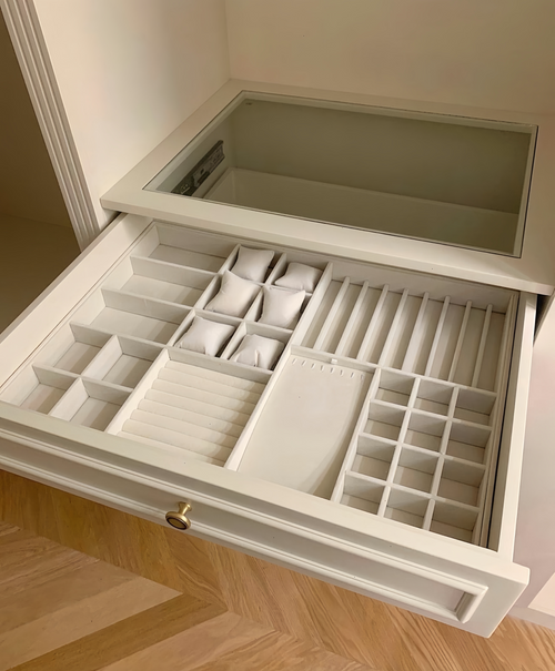 Custom Jewelry Drawer Insert | Velvet or Leather Organizer