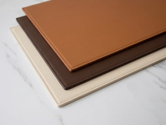 Custom Premium Faux Leather Shelf & Cabinet Liner – Made-to-Measure Stitched Panel For Drawer