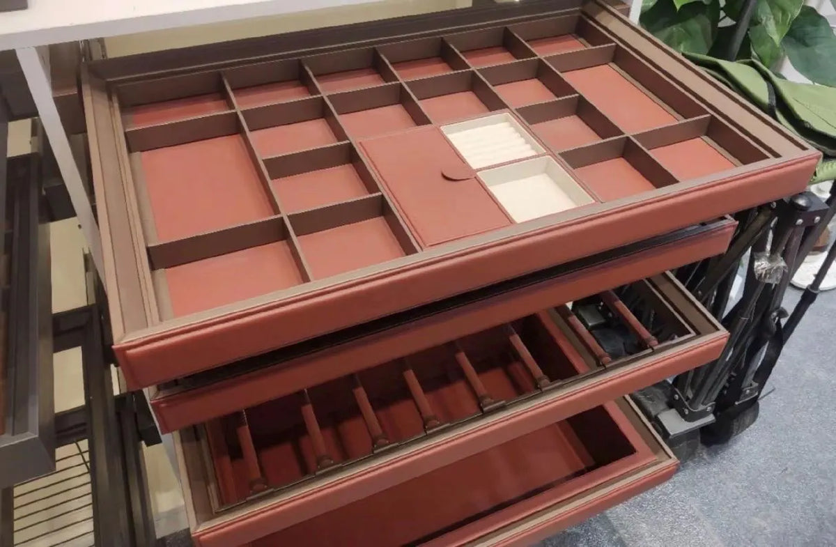 Custom Jewelry Drawer Organizer – FINAL PAYMENT - Bespoke Velvet & Premium Leather Drawer Insert