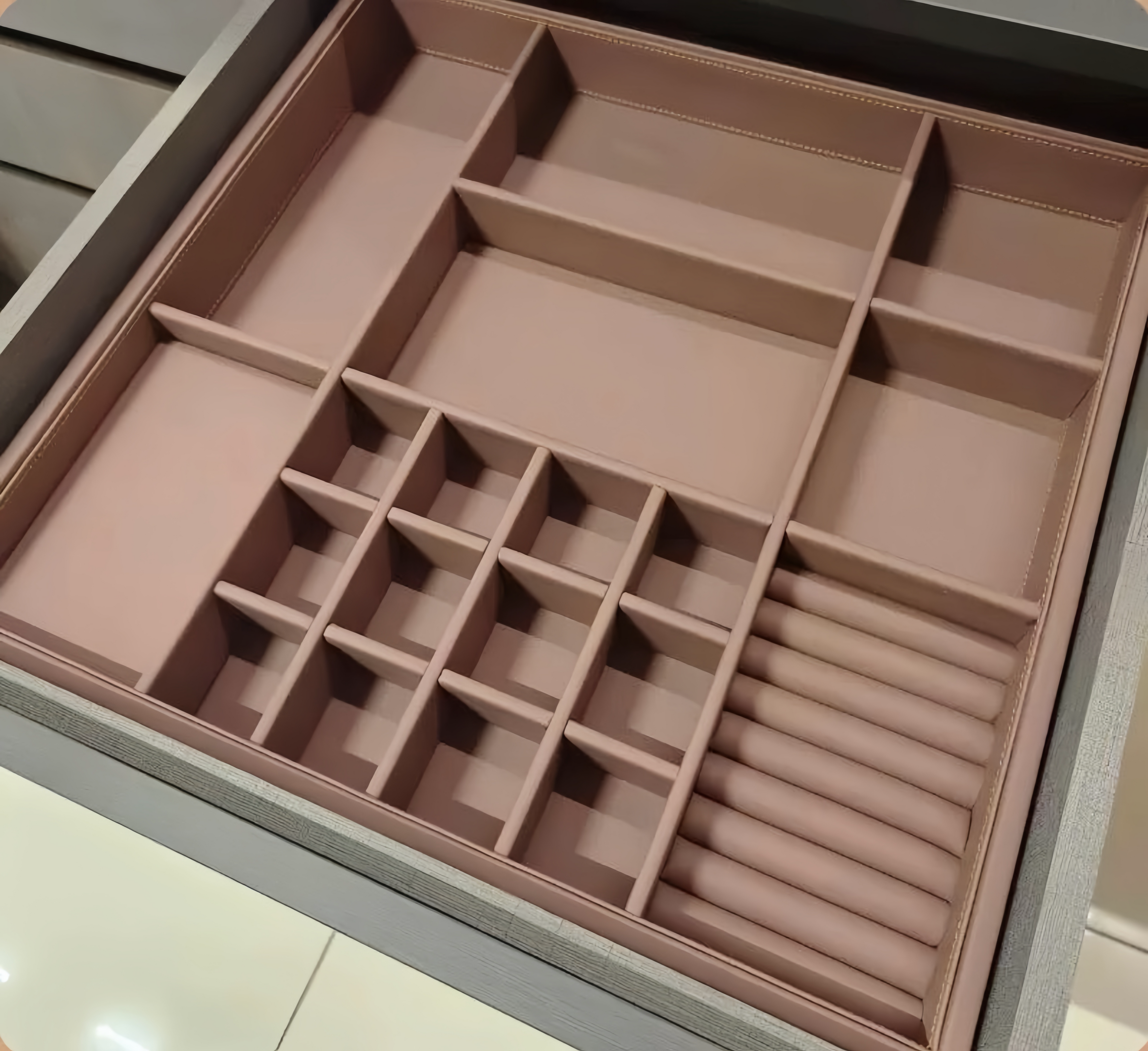 Custom Drawer Inserts | Made-to-Measure Leather or Velvet