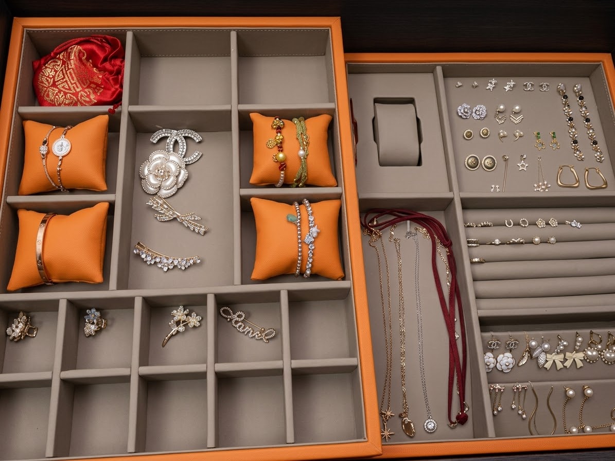Stackable Custom Drawer Inserts | Leather or Velvet Trays