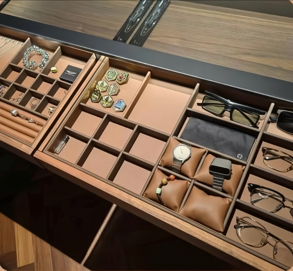 Custom Drawer Inserts | Made-to-Measure Leather or Velvet