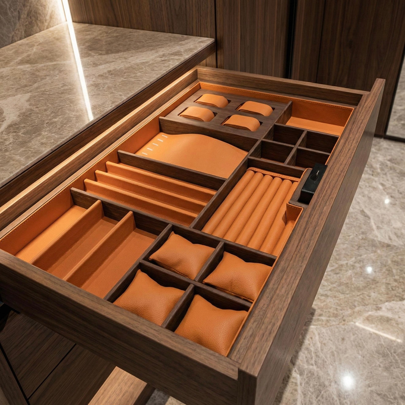 Custom Drawer Inserts | Made-to-Measure Leather or Velvet