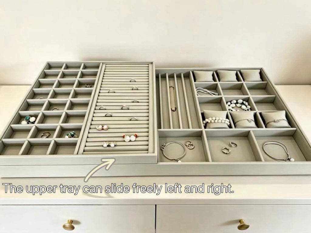 Stackable Custom Drawer Inserts | Leather or Velvet Trays