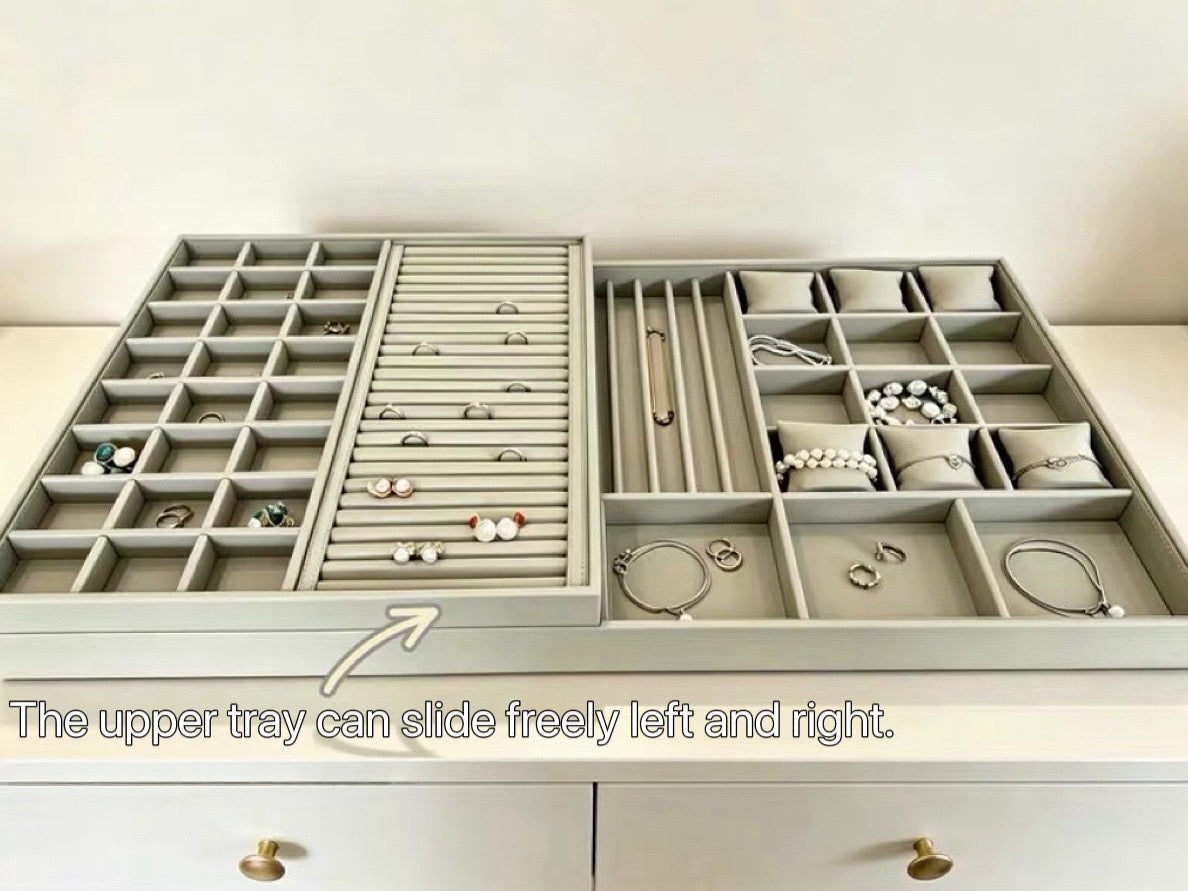 Stackable Custom Drawer Inserts | Leather or Velvet Trays